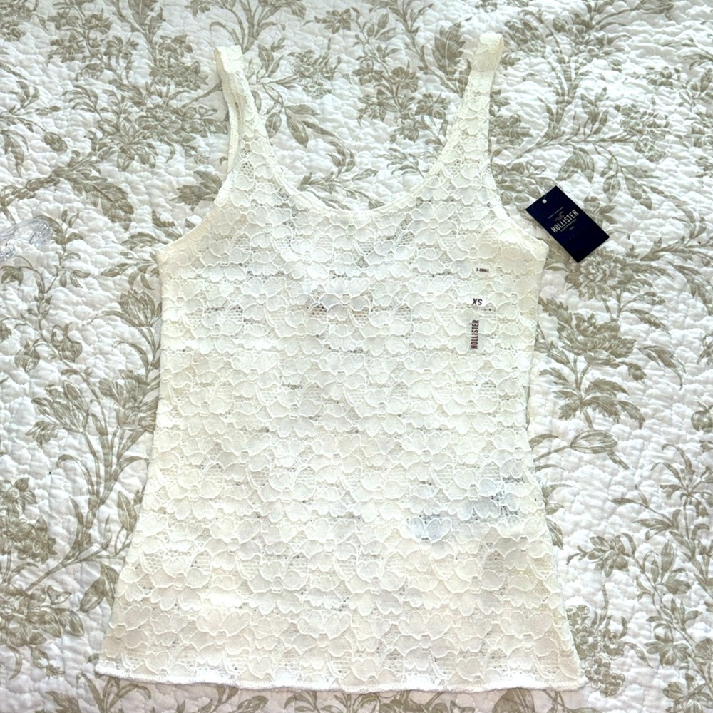Hollister White Lace Tank Top (Brand New with Tags)